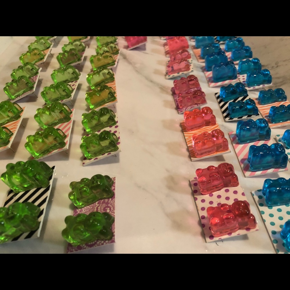 Cute gummy bear resin earrings 3 for 10